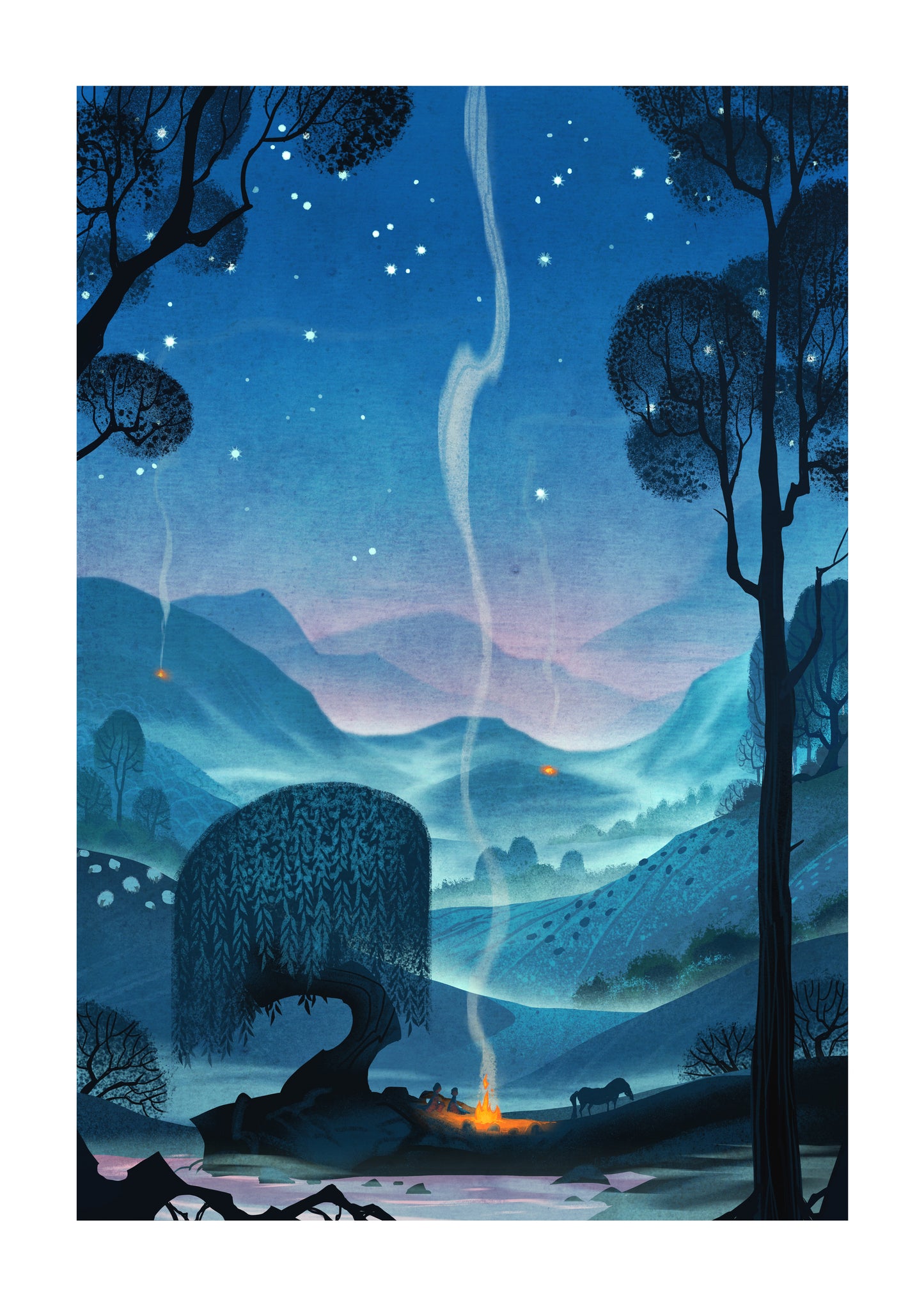 THE CAMPFIRES - SIGNED ART PRINT