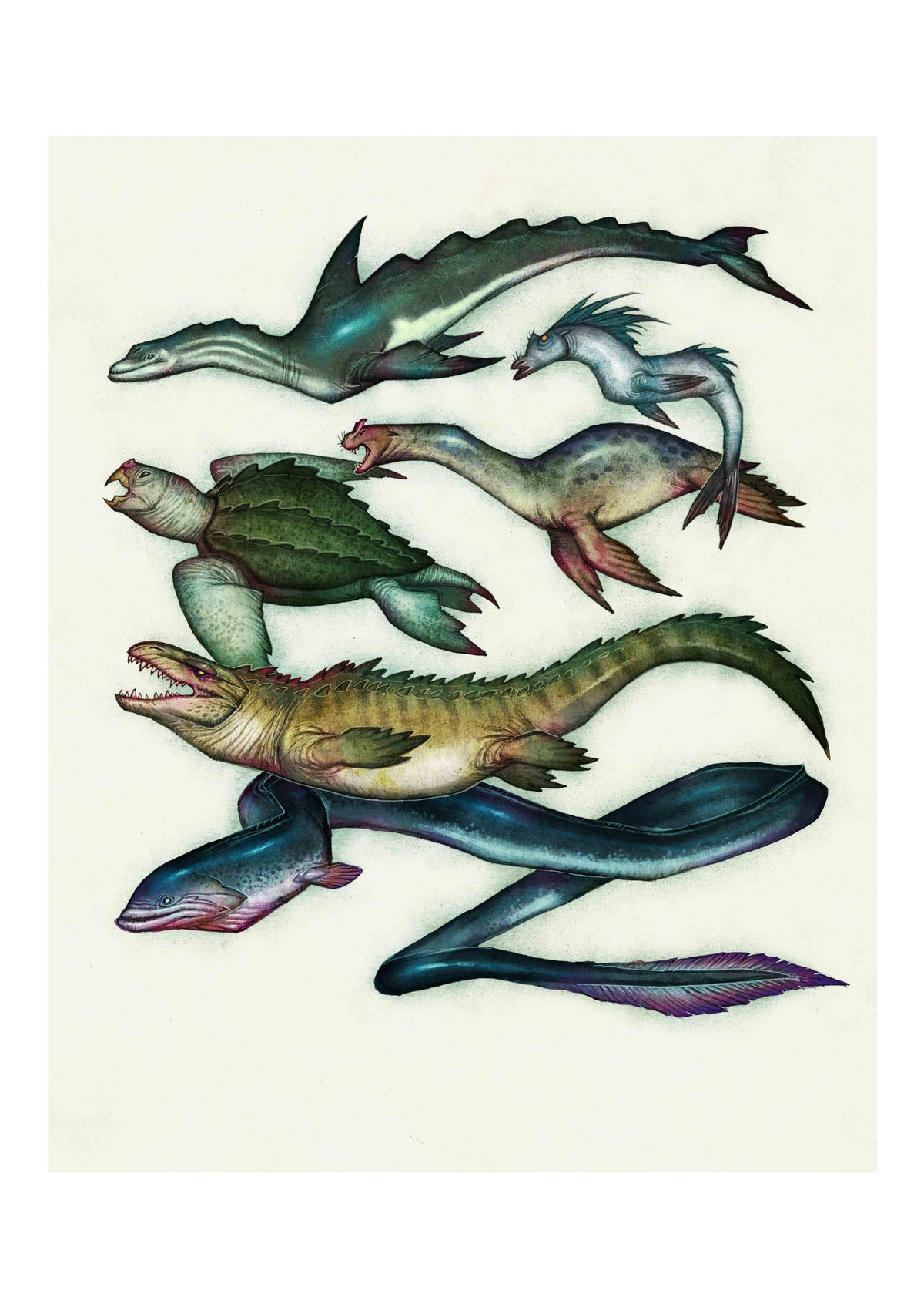 HEUVELMANS SEA SERPENTS - SIGNED ART PRINT