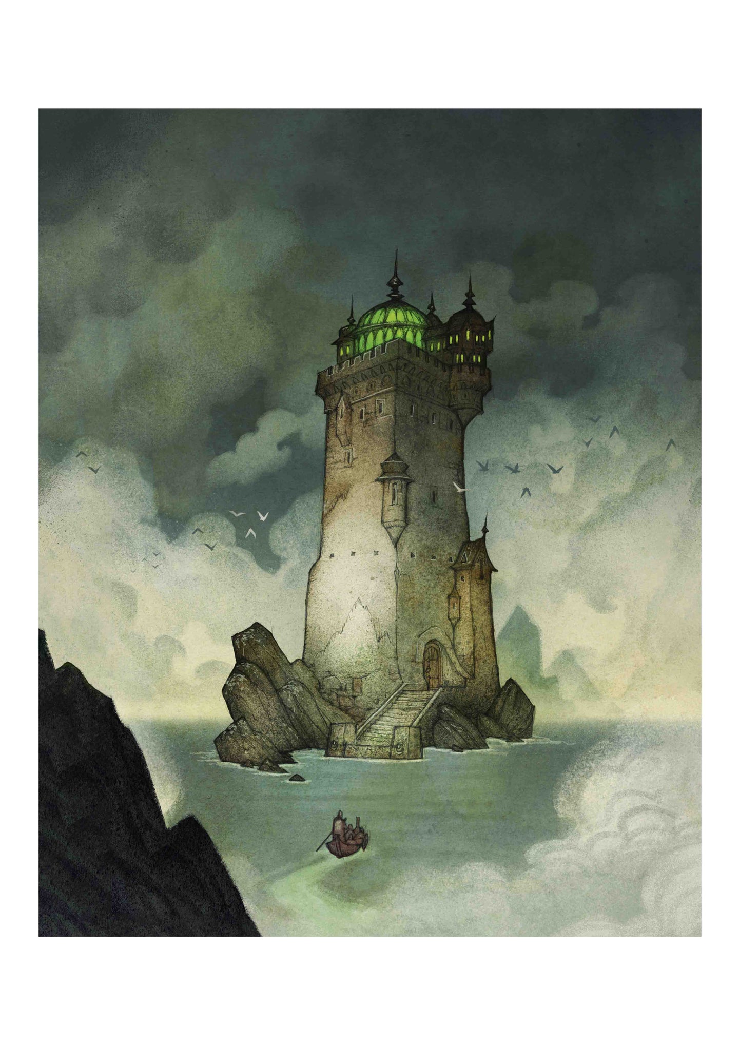 THE SINKING TOWER - SIGNED ART PRINT