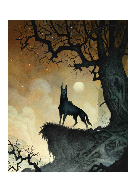 BLACK DOG - SIGNED ART PRINT