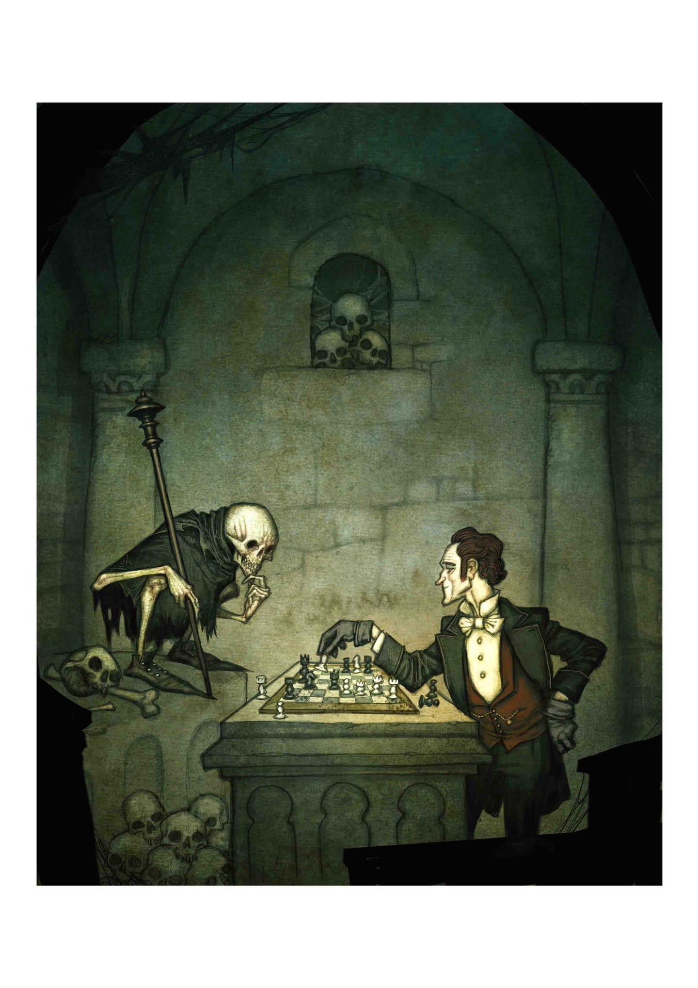 CHESS WITH DEATH - SIGNED ART PRINT