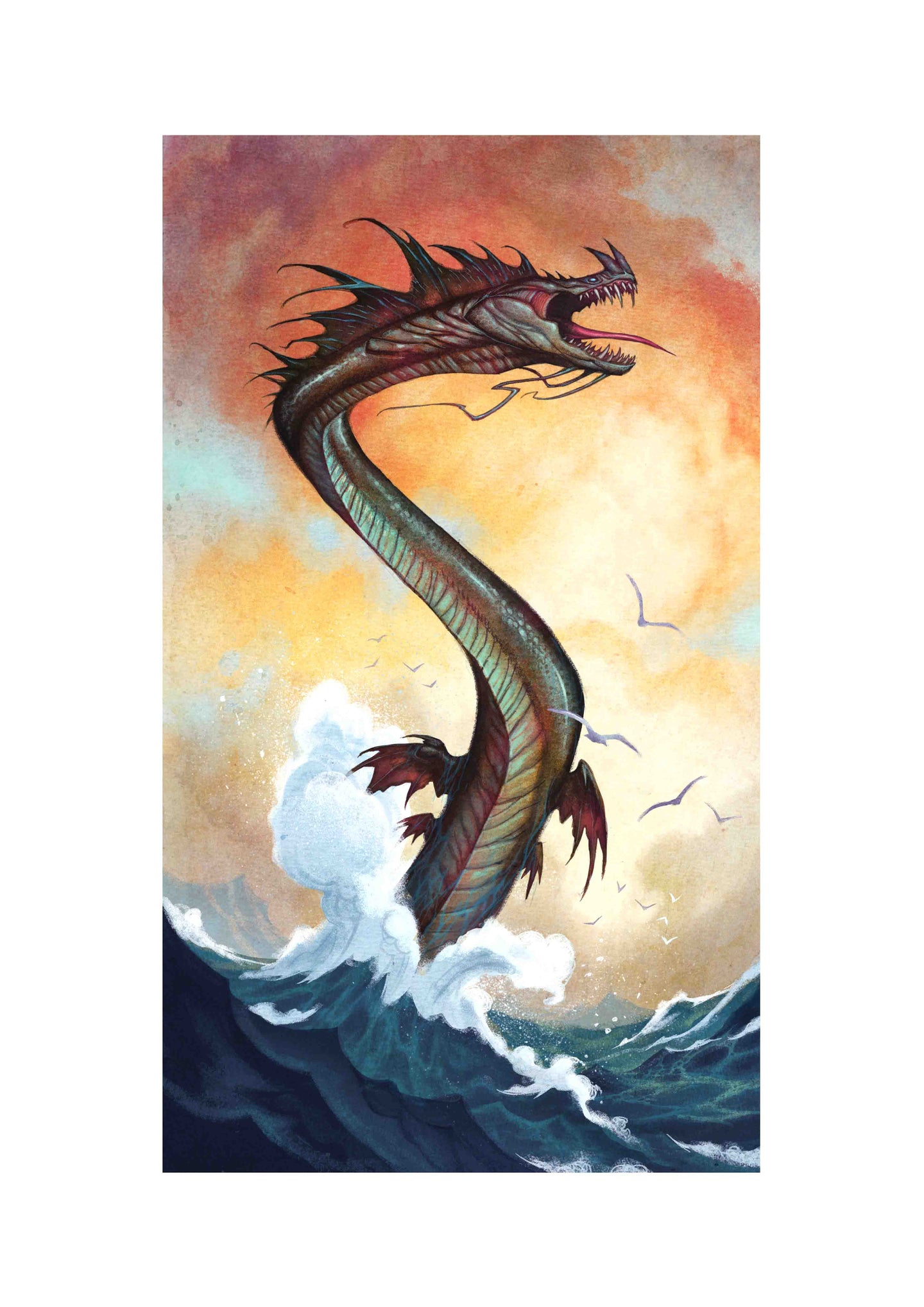 SEA SERPENT - SIGNED ART PRINT